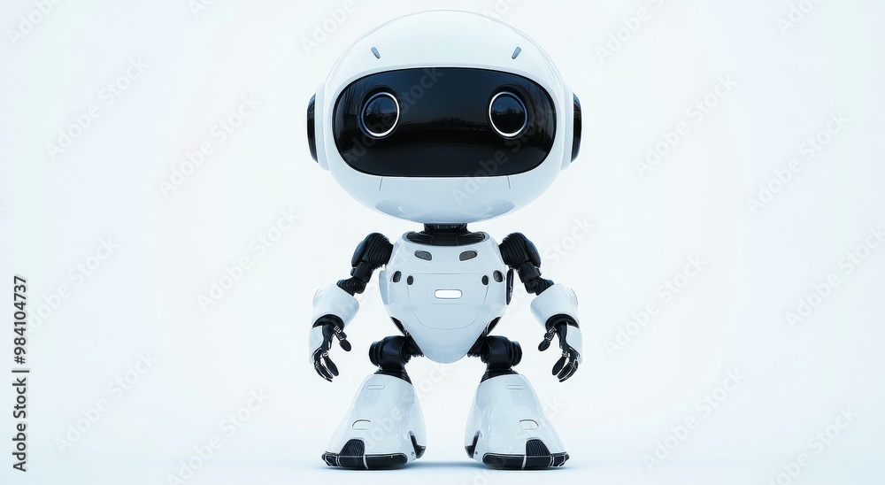 a white robot on a solid background a white robot on a solid background