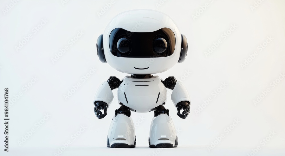 a white robot on a solid background a white robot on a solid background