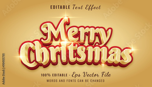 merry christmas 3d text effect design