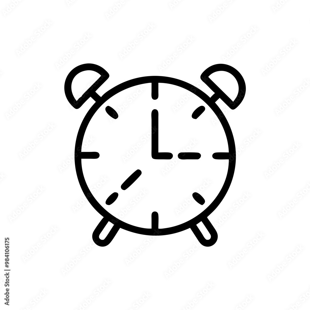Simple black outline clock icon, monochrome vector Simple black outline clock icon, monochrome vector