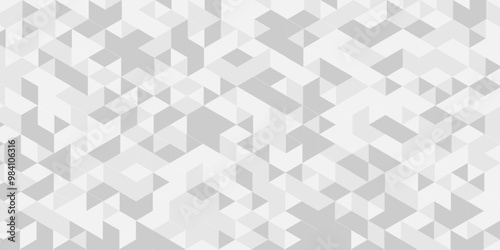 Modern surface creative diamond pattern gray low Polygon Mosaic triangle business texture background. white and gray geometric diamond geometry low poly graphic repeat pattern triangle facets design.