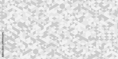Modern surface creative diamond pattern gray low Polygon Mosaic triangle business texture background. white and gray geometric diamond geometry low poly graphic repeat pattern triangle facets design.