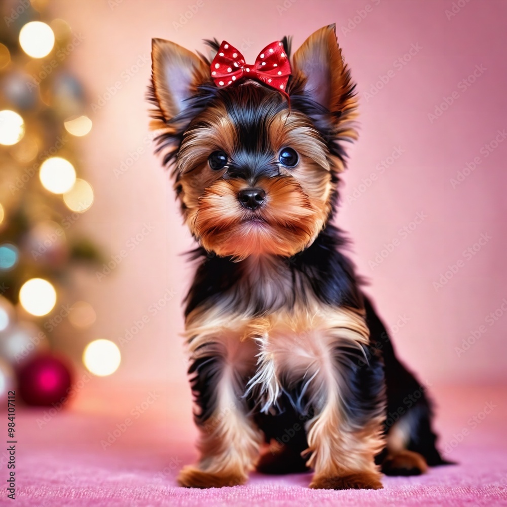 Naklejka premium yor7kshire terrier puppy-00