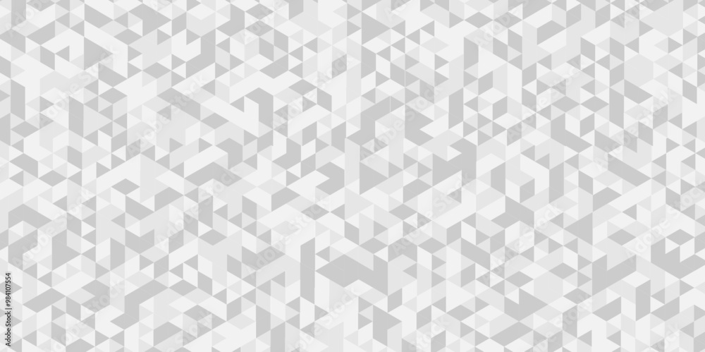 Modern surface creative diamond pattern gray low Polygon Mosaic triangle business texture background. white and gray geometric diamond geometry low poly graphic repeat pattern triangle facets design.