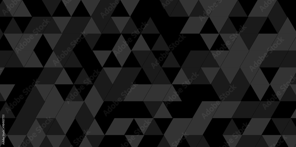 Black abstract modern low polygon overlap triangle layer shape. vector illustration overlapping black triangles. geometric rectangular overlap pattern texture background.