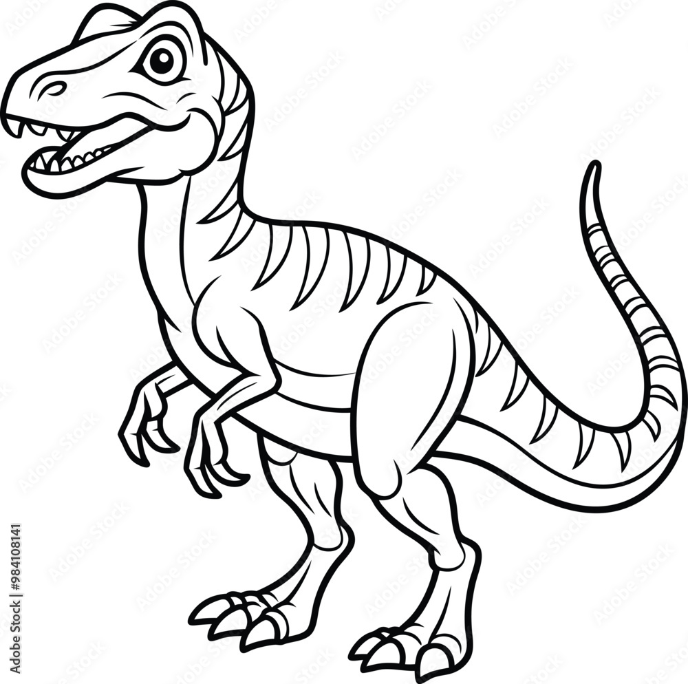 Fototapeta premium dinosaur line art vector illustration silhouette, Print