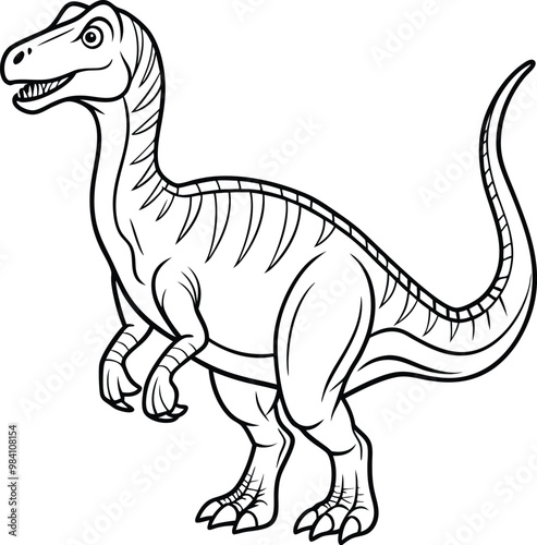 dinosaur line art vector illustration silhouette, Print