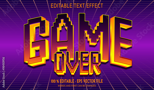 game over editable text effect