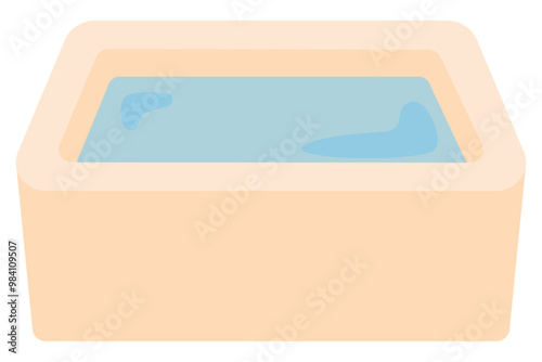 浴槽　イラスト　クリーム色