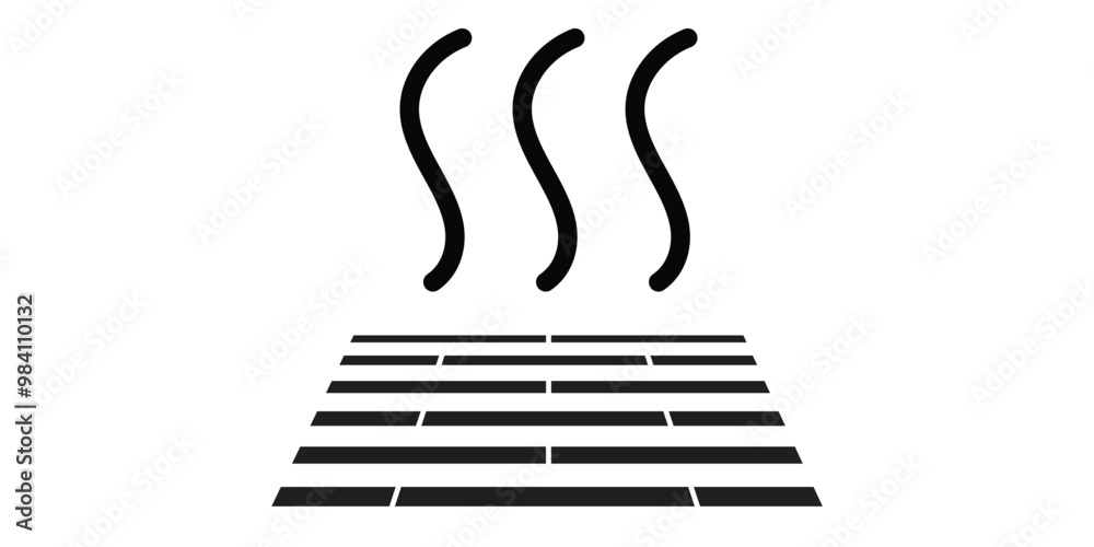 Floor heating icon isolated on white background. Floor heating icon isolated on white background.
