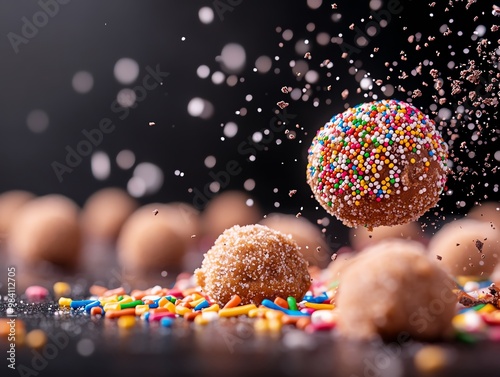 Brazilian brigadeiros, chocolate fudge balls rolled in sprinkles, are a sweet indulgence for every celebration in Rio de Janeiro photo