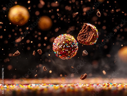 Brazilian brigadeiros, chocolate fudge balls rolled in sprinkles, are a sweet indulgence for every celebration in Rio de Janeiro photo