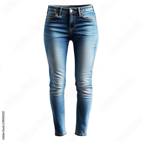 Womens slim jeans isolated.