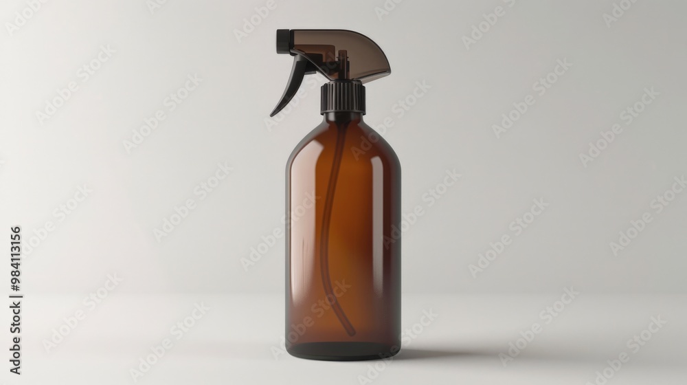 Brown Glass Spray Bottle Mock-Up for Advertising with Blank Label Brown Glass Spray Bottle Mock-Up for Advertising with Blank Label