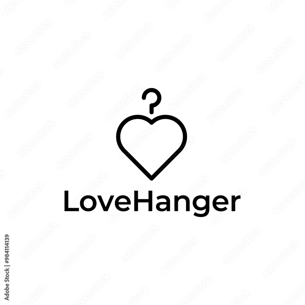 Love Laundry or love hanger Logo Design Template Love Laundry or love hanger Logo Design Template