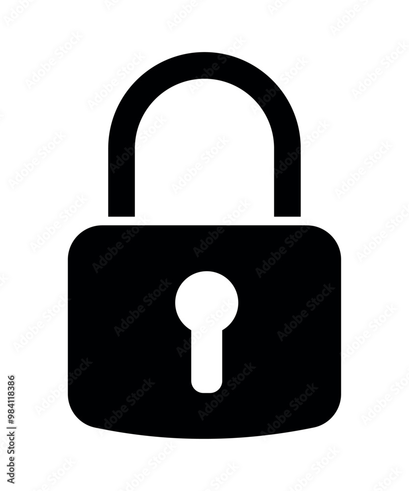 Lock icon. Security symbol for your website, logo, app, UI design. Silhouette of padlock Lock icon. Security symbol for your website, logo, app, UI design. Silhouette of padlock