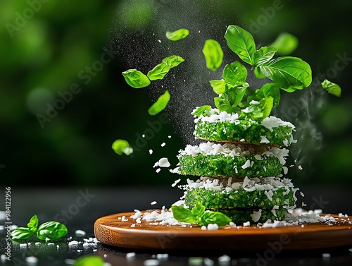 In the Philippines, kutsinta, a steamed sticky rice cake with a slightly chewy texture, is a popular snack often paired with grated coconut in Manila photo