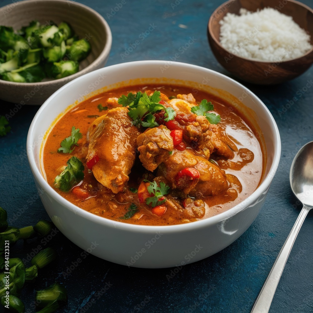 Beautiful Chicken curry on bowl Beautiful Chicken curry on bowl