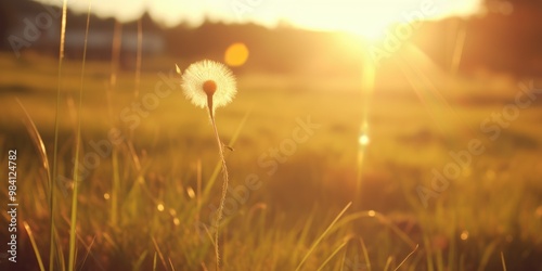 sunset in the grass