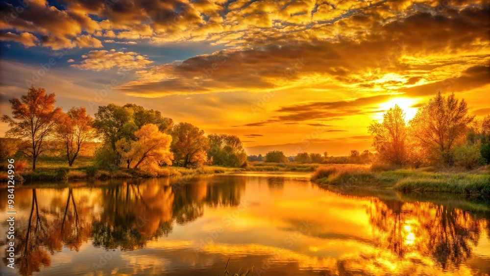 Sunset yellow warmth fall evening atmosphere Sunset yellow warmth fall evening atmosphere