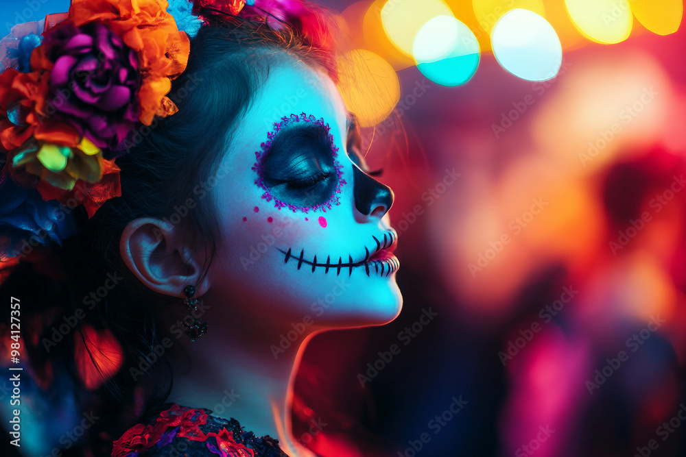 AI generated portrait of person dressed in devil costume for Halloween AI generated portrait of person dressed in devil costume for Halloween