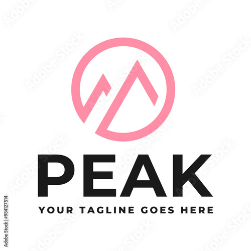 Mountain logo, Peak logo design vector template