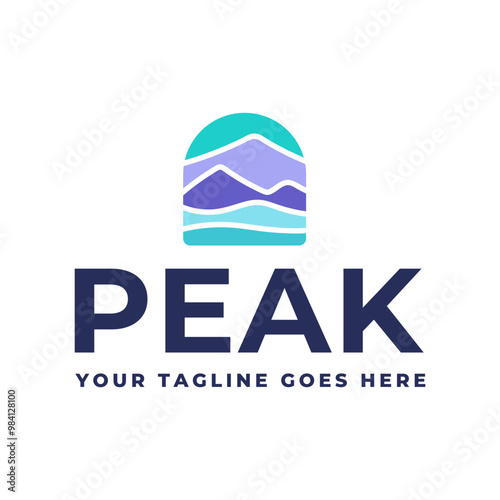 Mountain logo, Peak logo design vector template