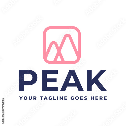 Mountain logo, Peak logo design vector template