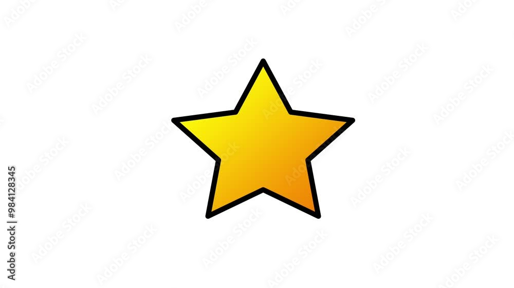 Looping animation of star symbol, depicting a customer's rating or review after an online purchase Looping animation of star symbol, depicting a customer's rating or review after an online purchase