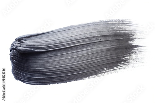 black and gray paint stroke on white background in bird eye view