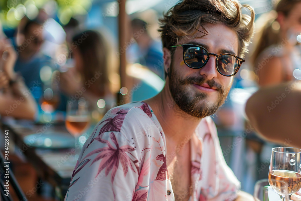 Obraz premium Summer time beautiful terrace created with generative AI