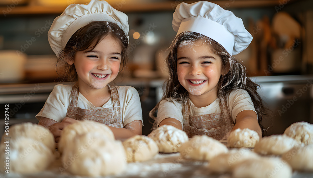 A Photo of Two Happy Children in Aprons and Chef Hats
A Photo of Two Happy Children in Aprons and Chef Hats