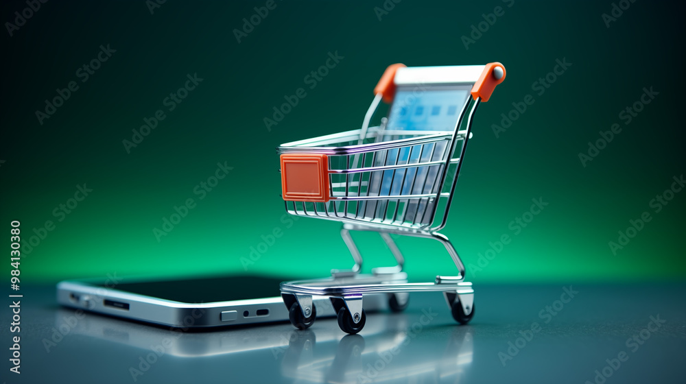 Digital shopping revolution,smartphone enhances the online cart experience . Digital shopping revolution,smartphone enhances the online cart experience .
