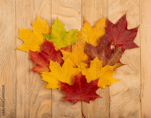 fall leaves in a heart shape