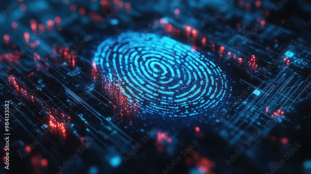 Futuristic fingerprint recognition systems bolstering cybersecurity in digital banking platforms banner Futuristic fingerprint recognition systems bolstering cybersecurity in digital banking platforms banner