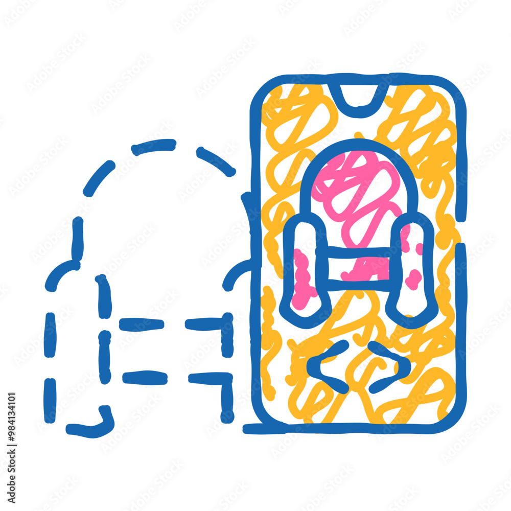 augmented reality app doodle icon sketch vector. augmented reality app sign. isolated symbol illustration augmented reality app doodle icon sketch vector. augmented reality app sign. isolated symbol illustration