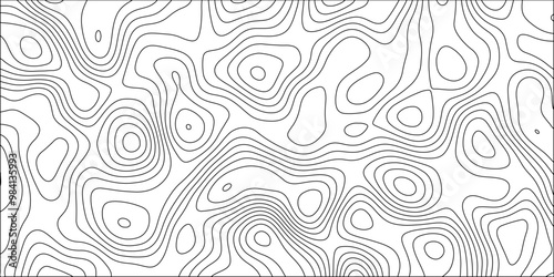 Lines Topographic contour lines vector map seamless pattern. Geographic mountain relief diagram line wave carve . Topo contour map design .Vector illustration, contour lines vector mapseamless pattern