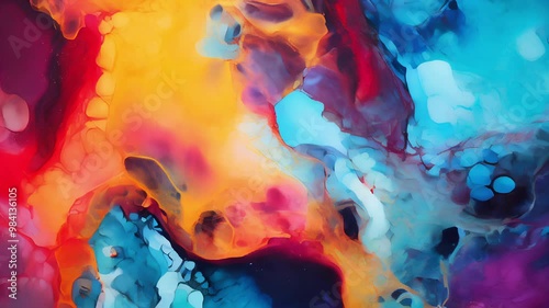 Wallpaper Mural Abstract fluid art painting flowing. Colorful background made with alcohol ink technique in motion. Torontodigital.ca