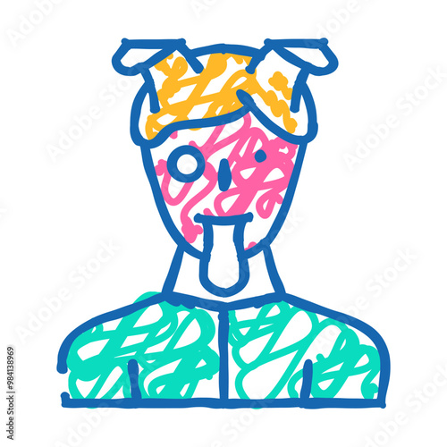 augemented reality mask design doodle icon sketch vector. augemented reality mask design sign. isolated symbol illustration