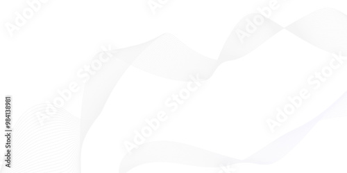 Abstract wave element for design. Stylized line art background. Blue wave line image. Vector illustration. Blue and white abstract background with flowing particles. Digital future technology. 