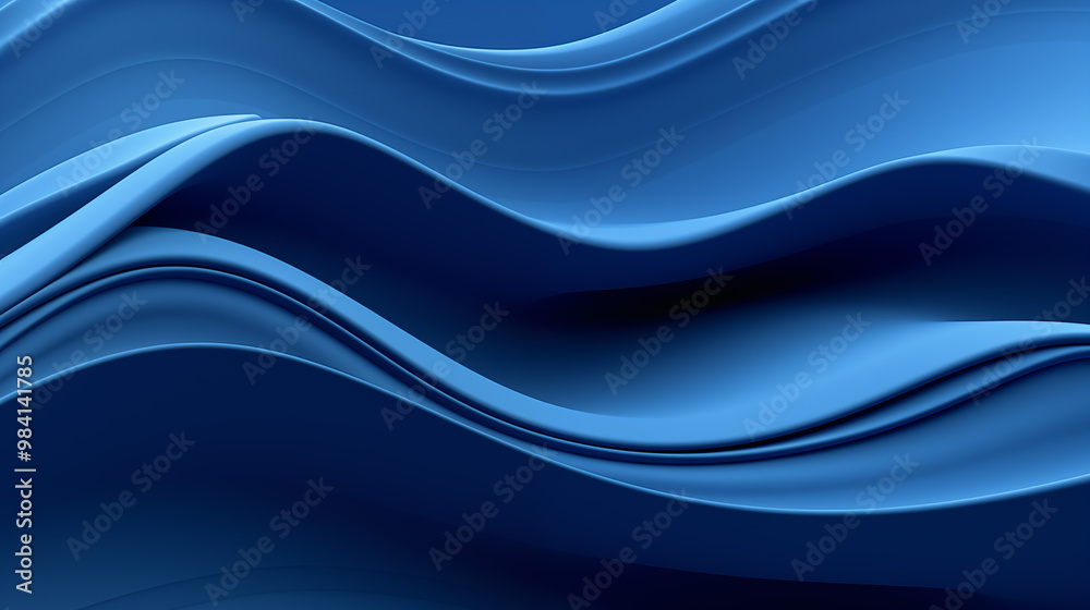 Blue wavy texture in 3D render. Emphasizing smooth curves and flowing movement in a visually striking design. Blue wavy texture in 3D render. Emphasizing smooth curves and flowing movement in a visually striking design.