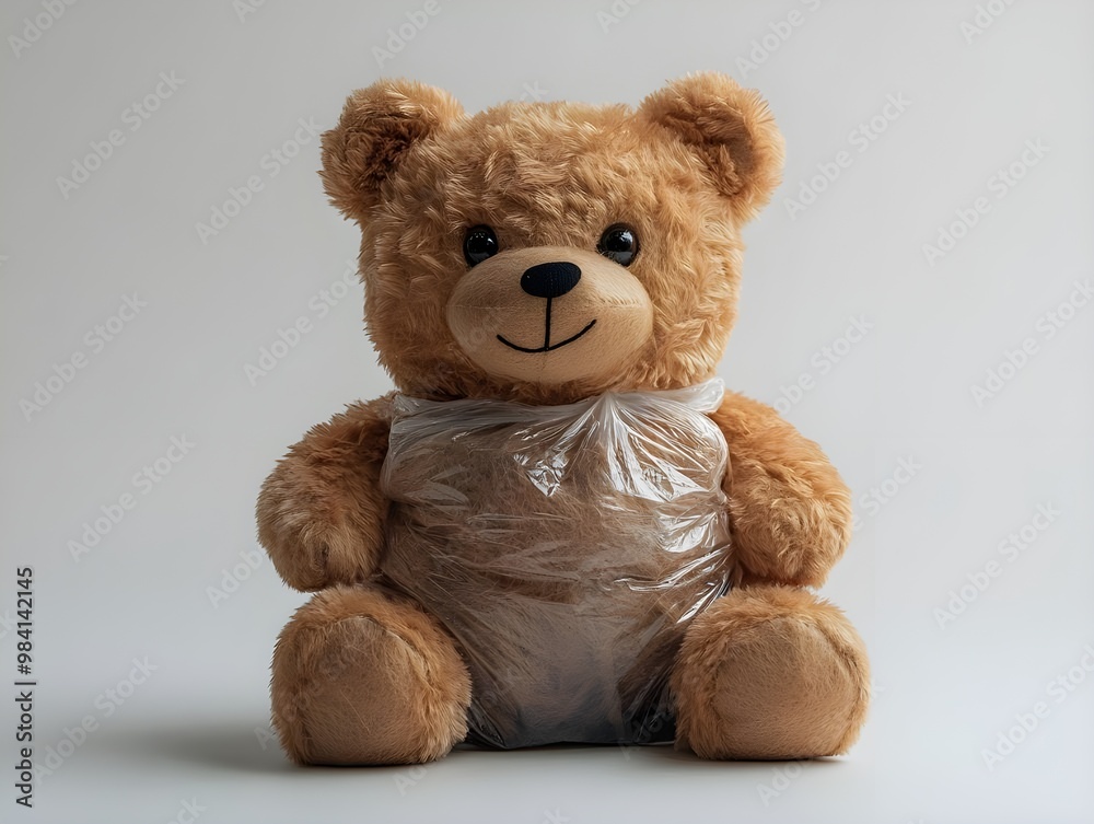 Obraz premium a teddy bear in a plastic bag