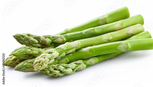 Asparagus Isolated on White Background Full Depth of Field