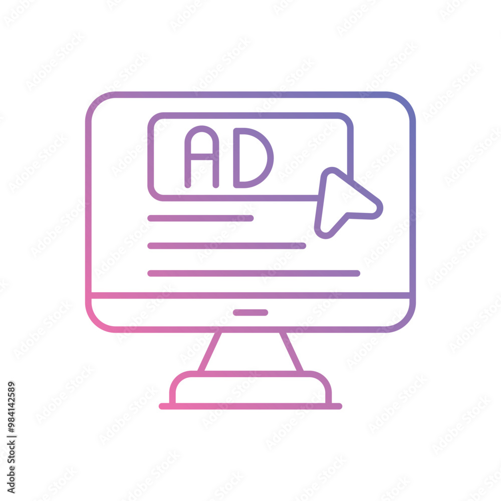 Banner Ad vector icon stock illustration Banner Ad vector icon stock illustration
