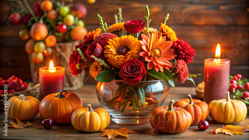 autumn still life with pumpkin