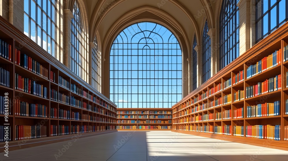 Fototapeta premium School Library with architectural elegance