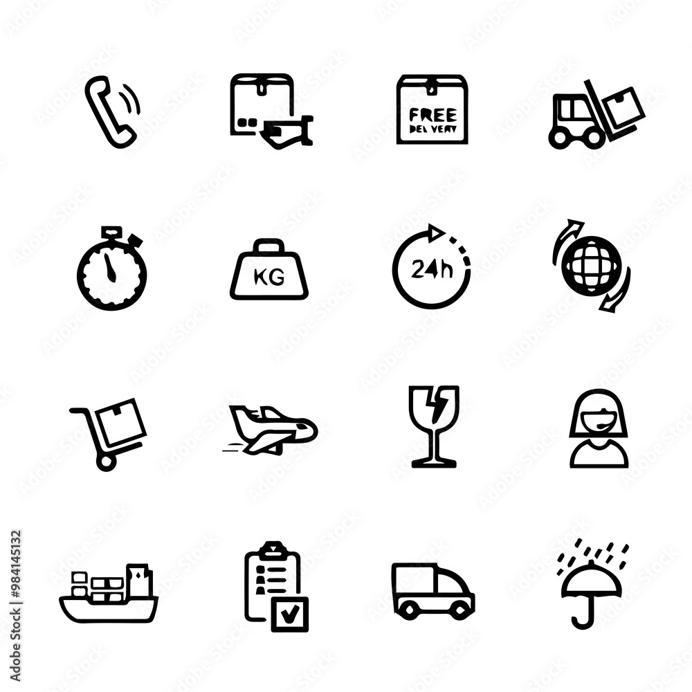 Fototapeta premium Fast shipping delivery truck flat vector icon for apps and websites on background