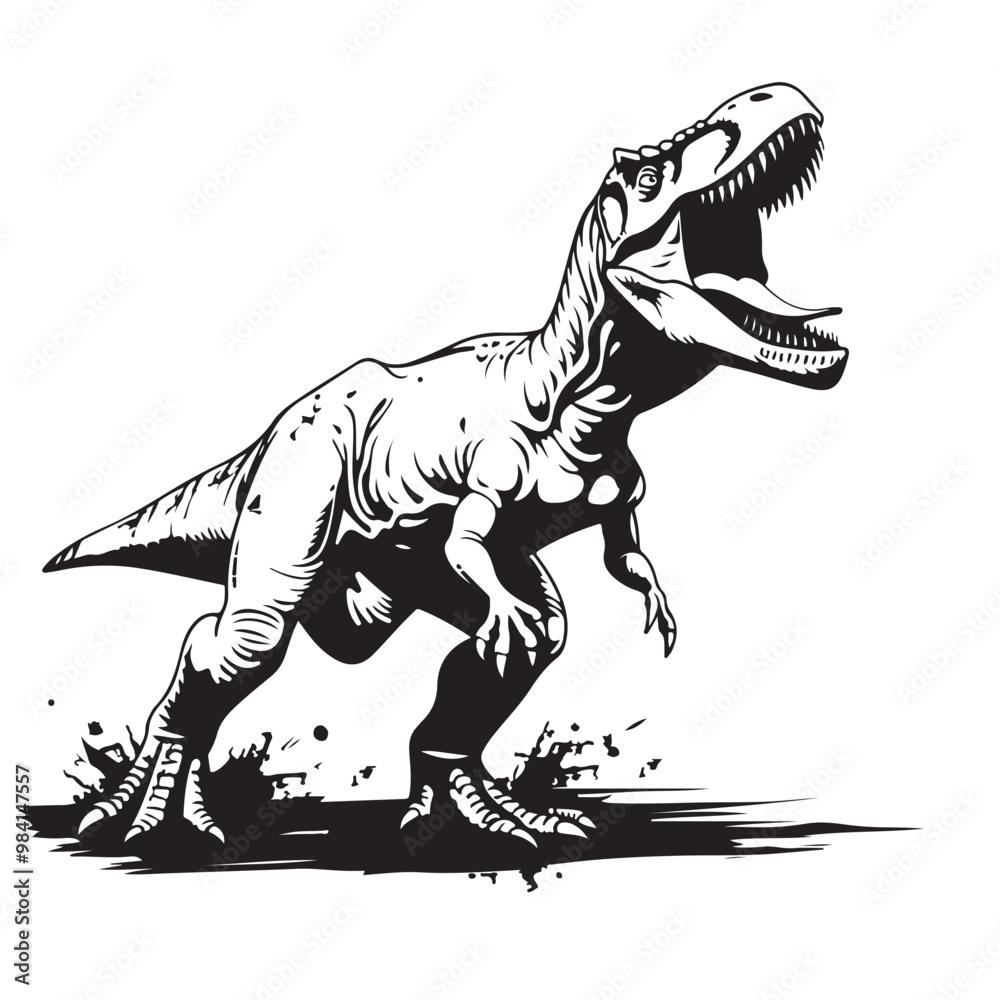 Megalosaurus image vector. Megalosaurus stand attack stock illustration Megalosaurus image vector. Megalosaurus stand attack stock illustration