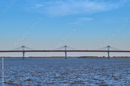 Wallpaper Mural Part of the bridge across the Amur River between Russia and China. Transport infrastructure. Development of tourism and trade in the Far East. Summer landscape. Torontodigital.ca