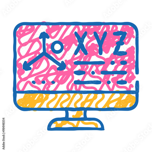 settings vr space doodle icon sketch vector. settings vr space sign. isolated symbol illustration